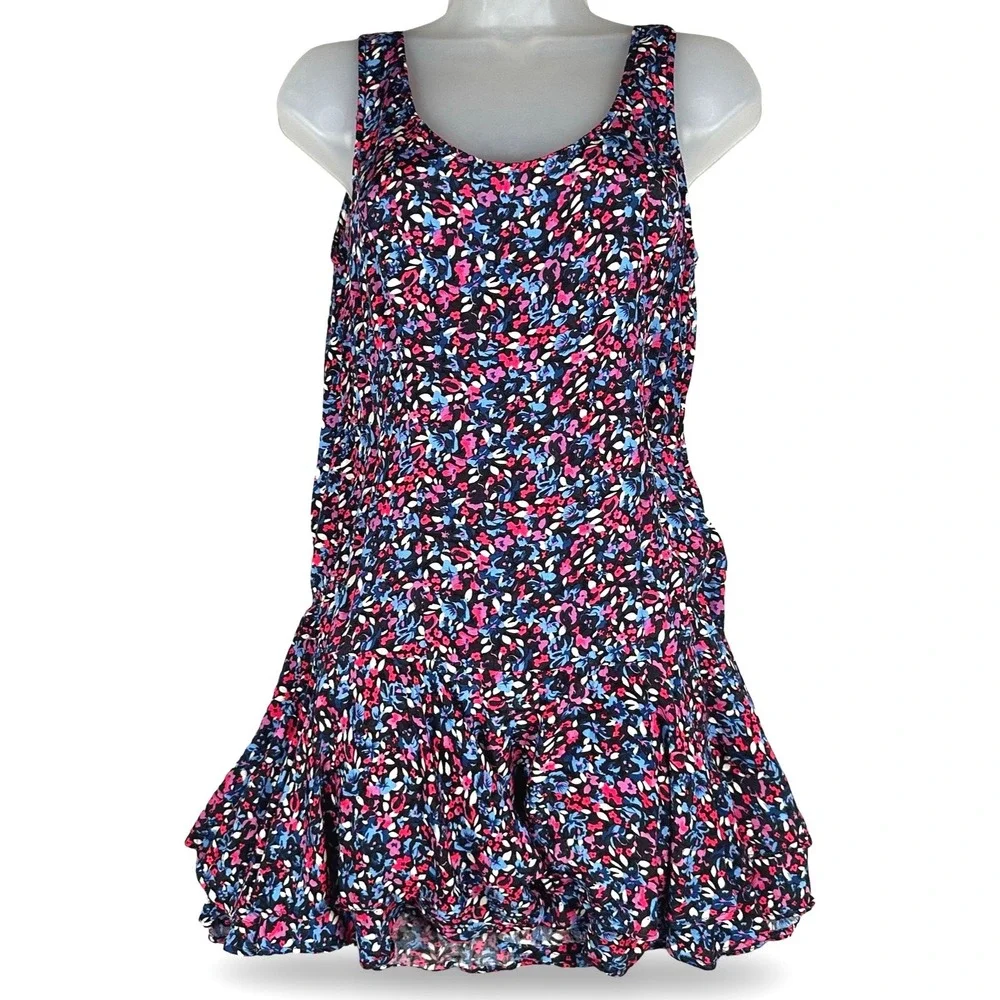 Free People Everyone We Know Floral Mini Dress Women's 6 Ruffle Hem Boho Summer - Picture 16 of 16